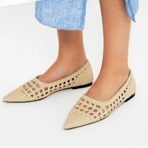 Zara Pointed Toe Woven/Openwork Flats Size 38